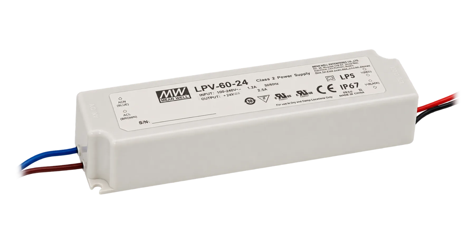 MEAN WELL LPV-60 series power supply illustration