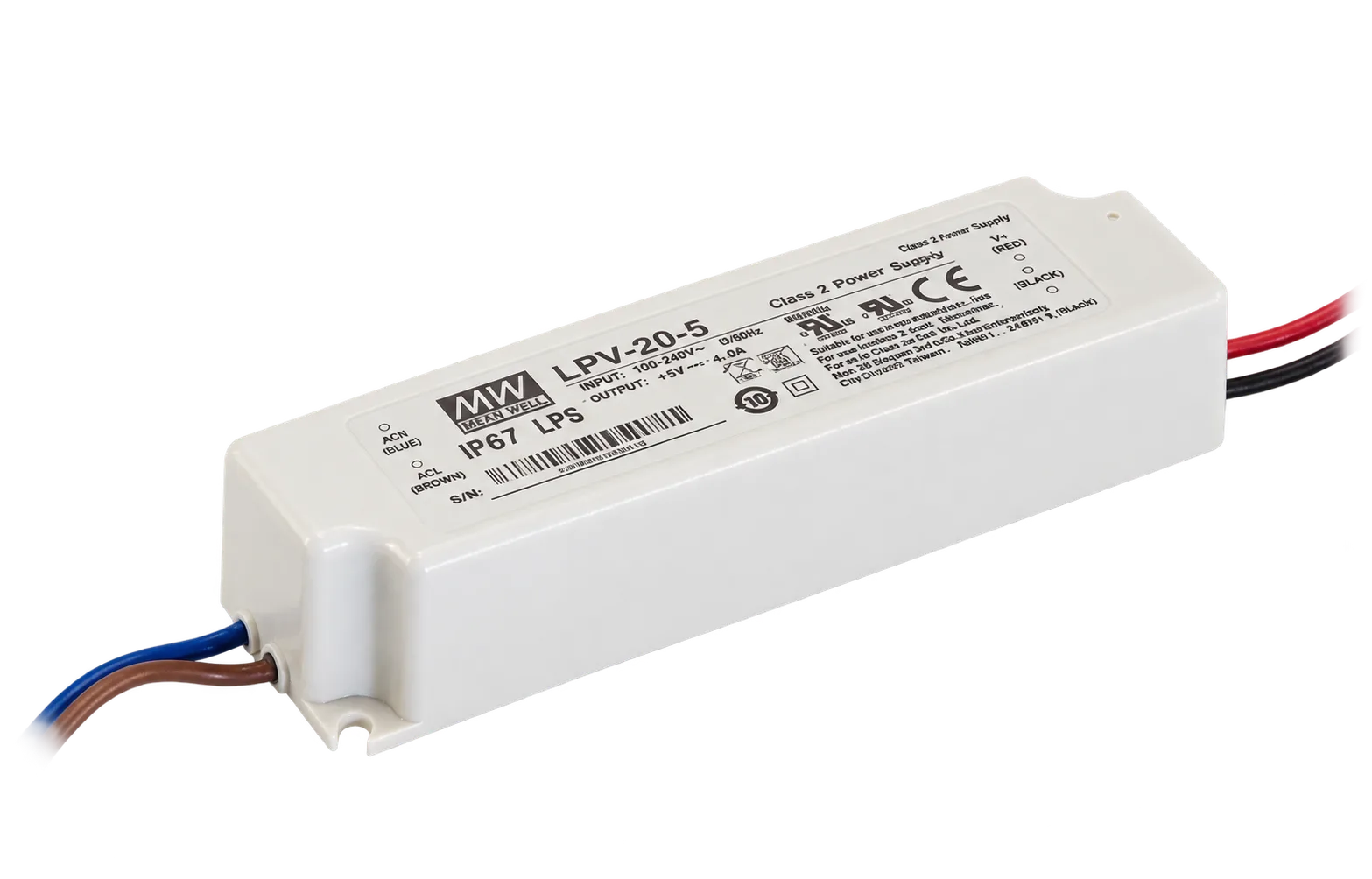 MEAN WELL LPV-20 series power supply illustration