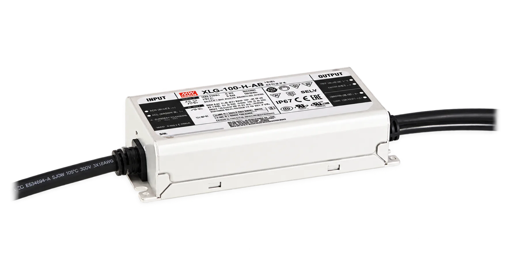 MEAN WELL XLG-100 series power supply illustration