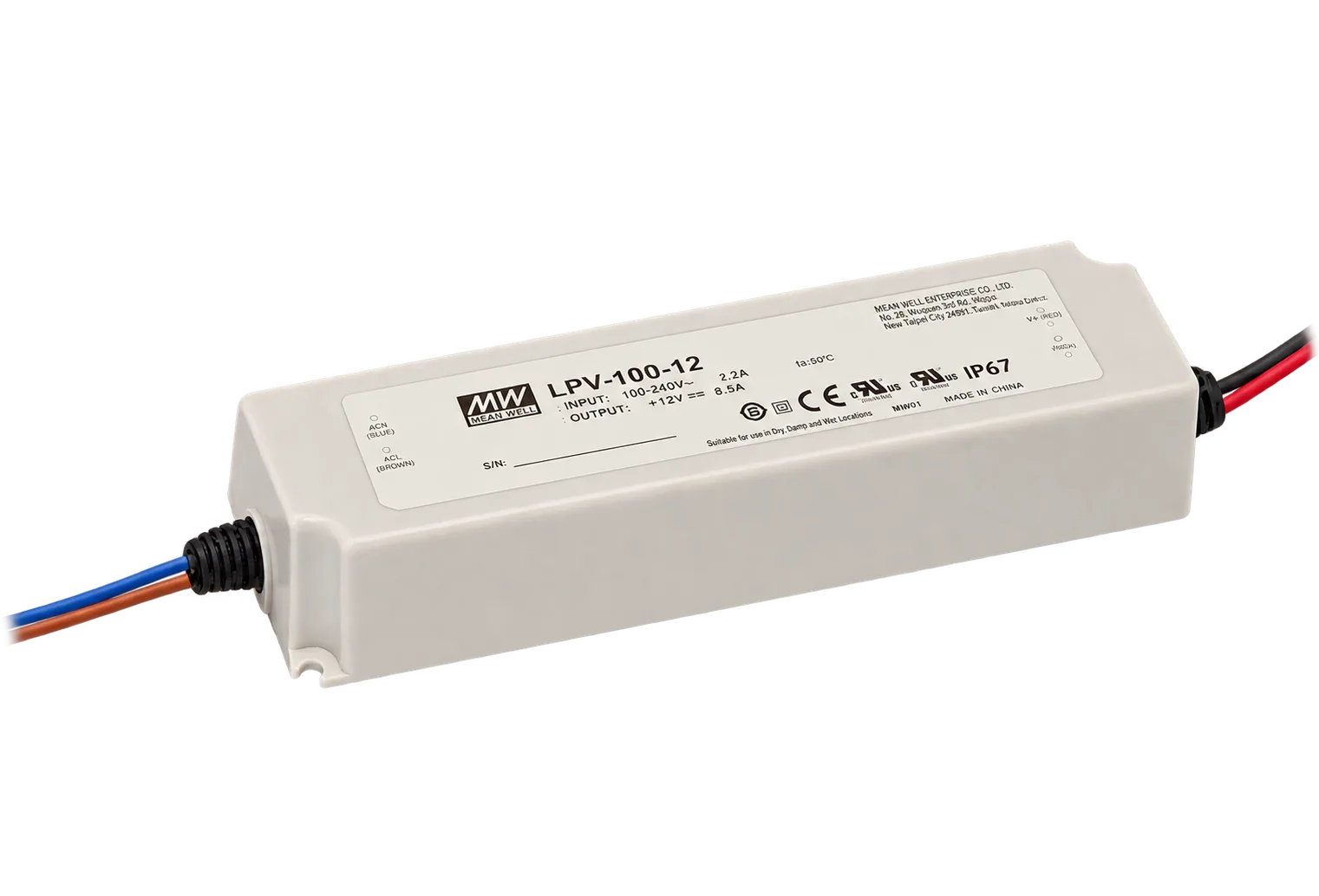 MEAN WELL LPV-100 series power supply illustration