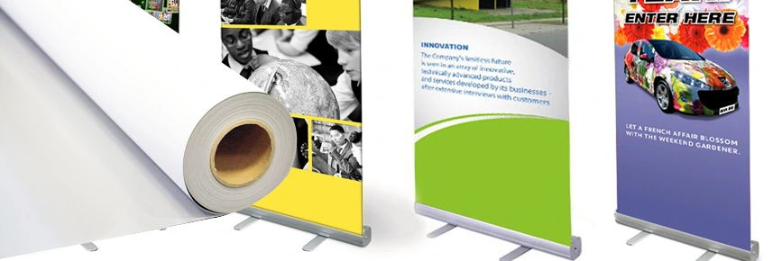 Colibri® PVC+PET Roll-Up Blockout, Grey-Back, 220μm — Original product-range photograph; selected colour and pack size remain specified in the product title.