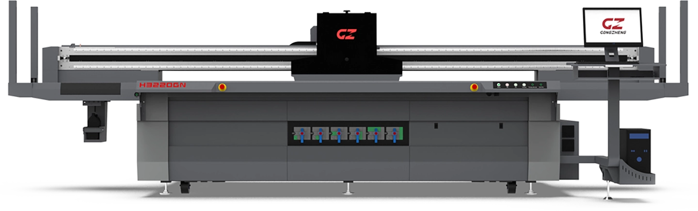 UV Flatbed printer 3.2 m x2 m size Up to 8x Ricoh Gen6 heads