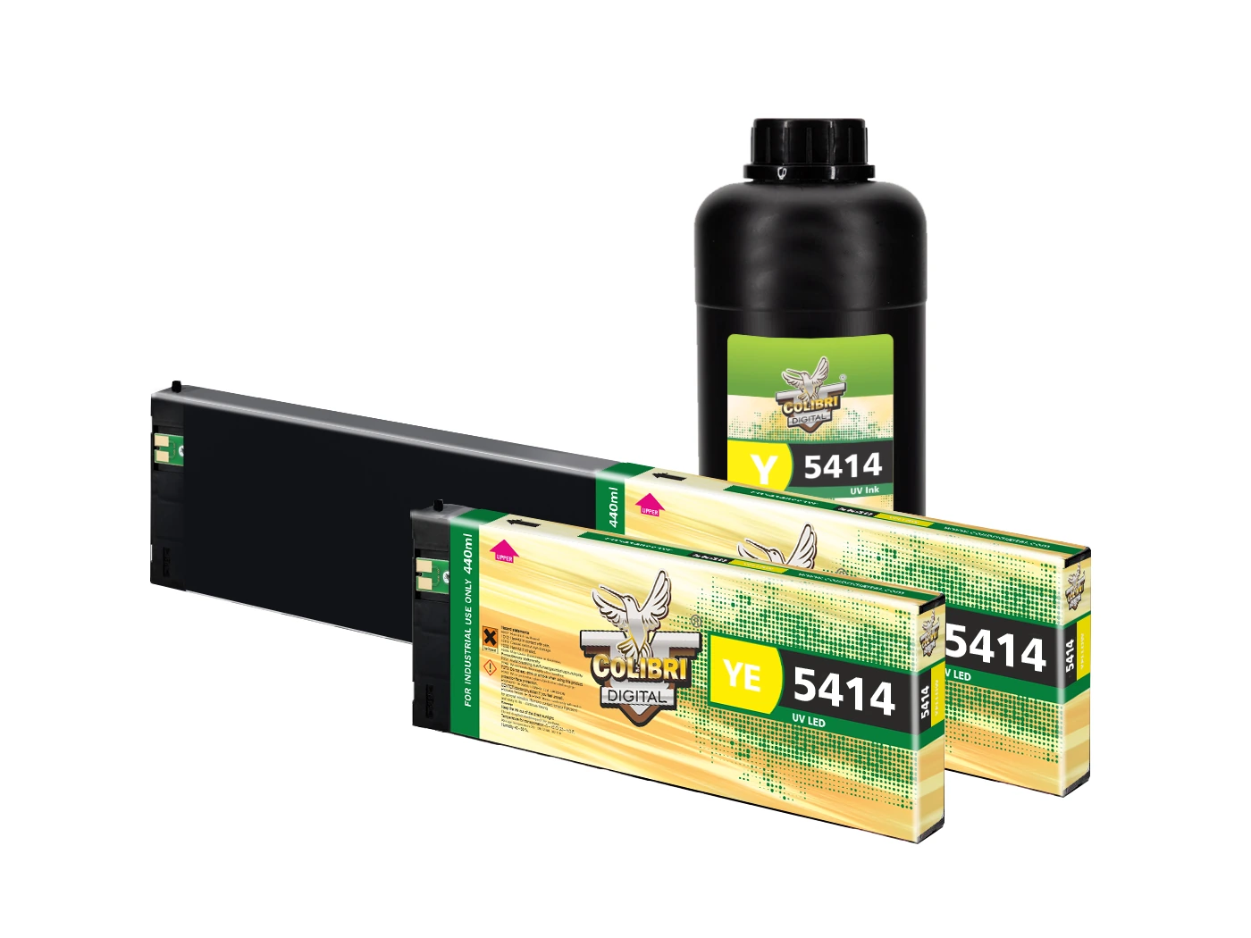 Colibri 5414 UV LED ink 220ml cartridge Magenta — Original product-range photograph; selected colour and pack size remain specified in the product title.