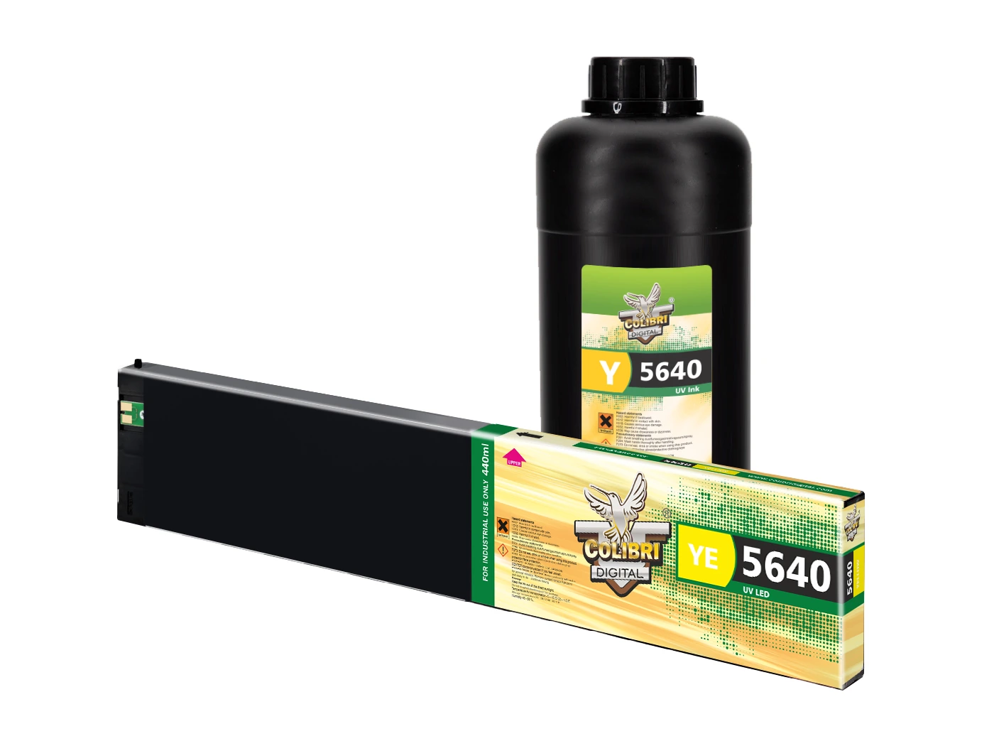 Colibri 5640 UV, MAGENTA, Flex ink 500cc — Original product-range photograph; selected colour and pack size remain specified in the product title.