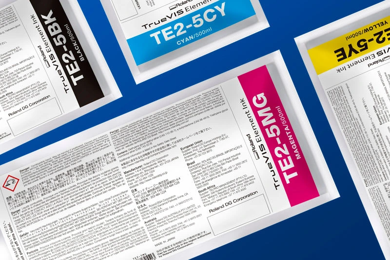 TE2 500ml CMYK range — selected TE2-5CY cyan pouch only