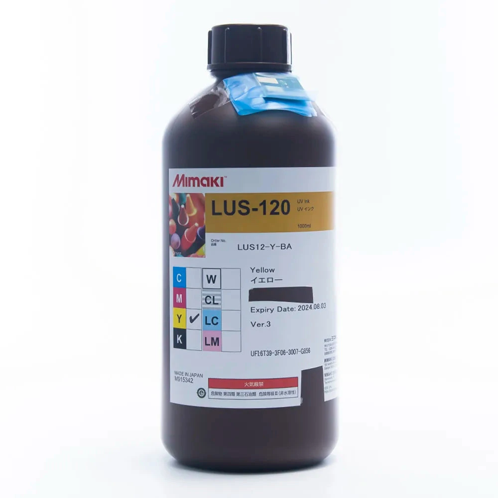 LUS-120 yellow 1L bottle — packaging reference; pictured batch is historical