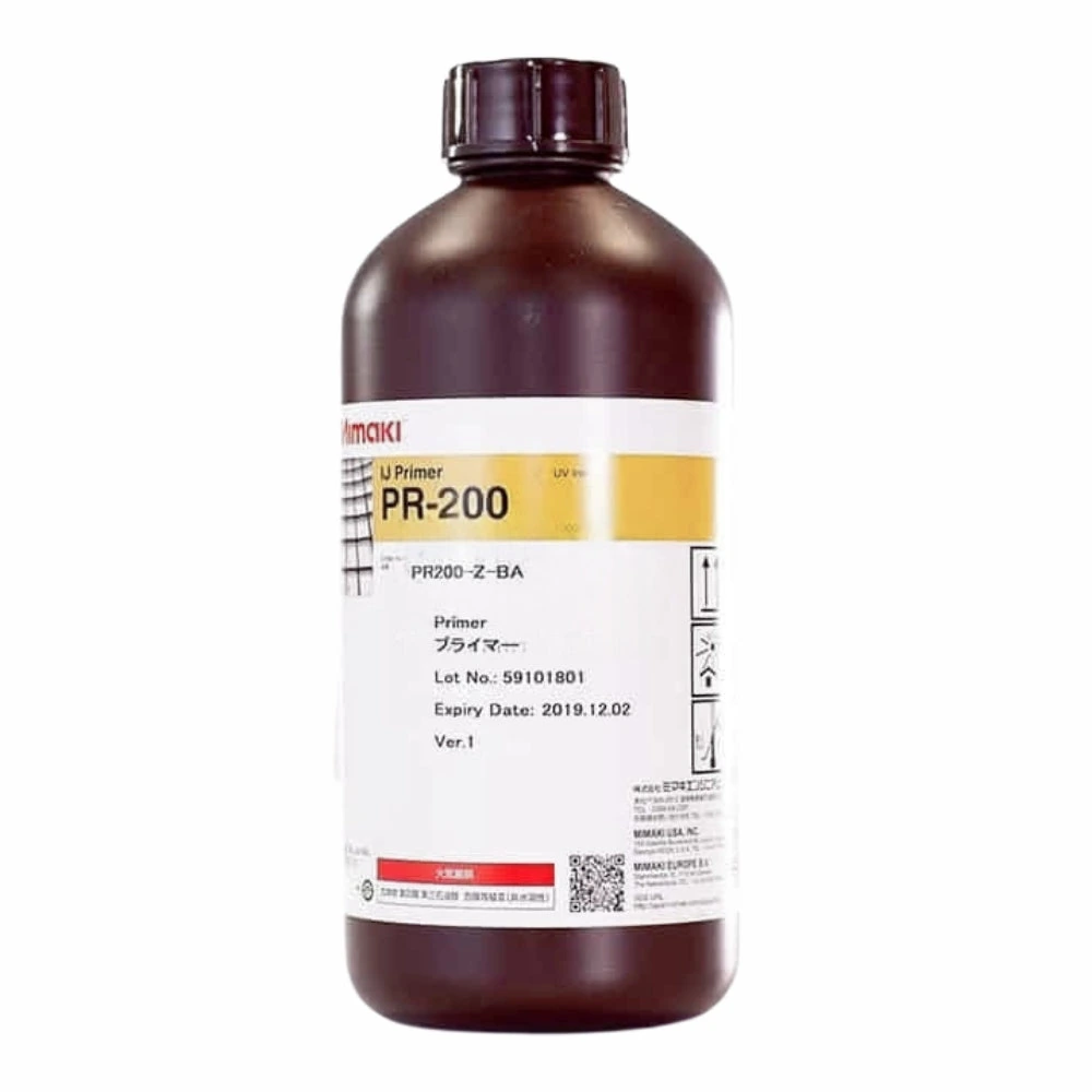 Original Mimaki Primer UV , 1L — packaging reference; pictured batch is historical
